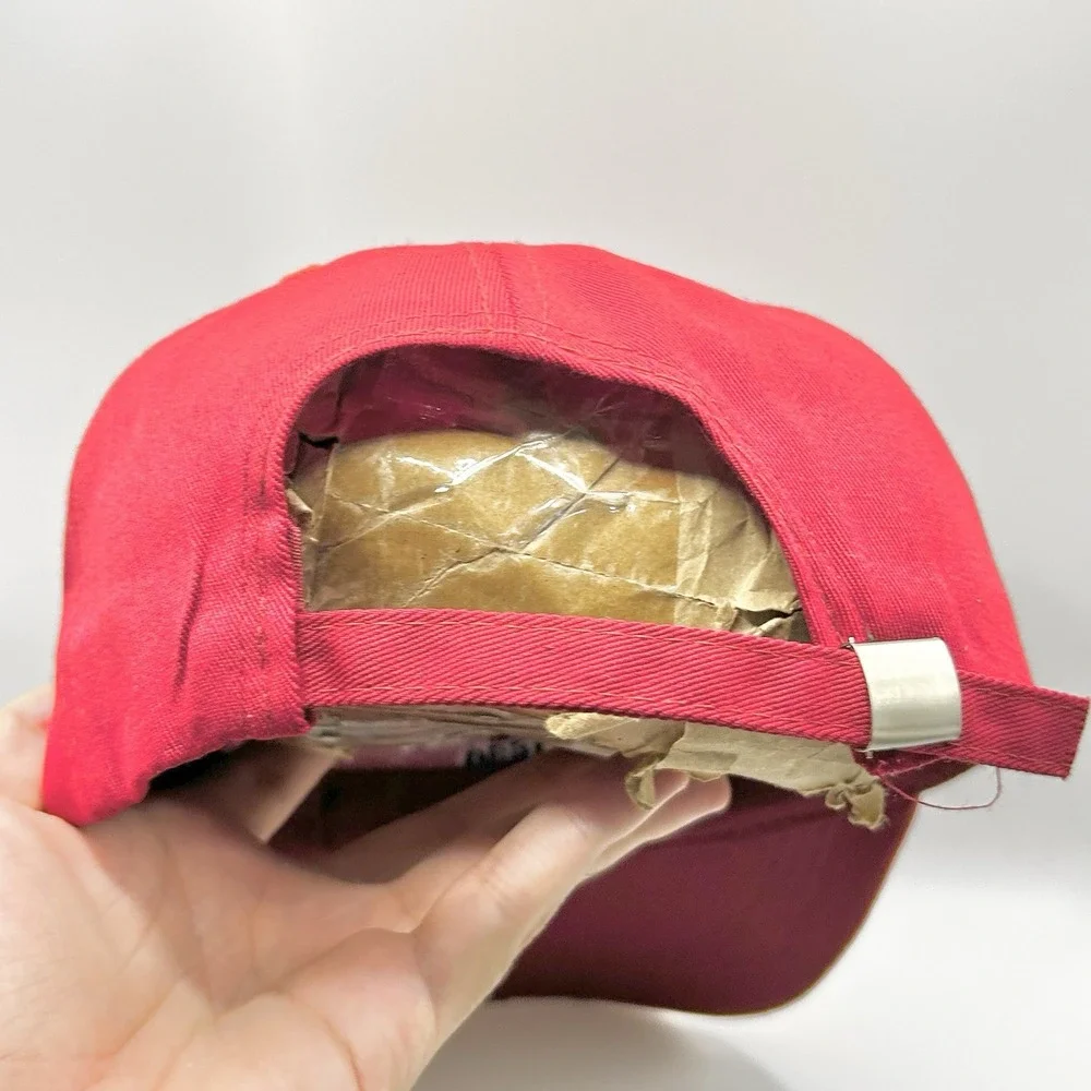 Boston Massachusetts Wordmark Dad Hat Cap Adjustable Strapback Red Outdoors